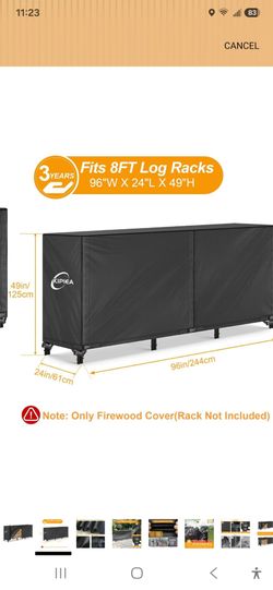 8ft firewood storage rack