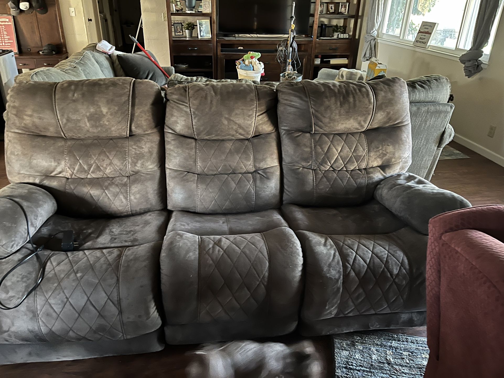 Power Double Recliner Couch