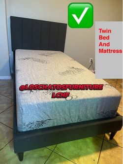Twin size bed with mattress
