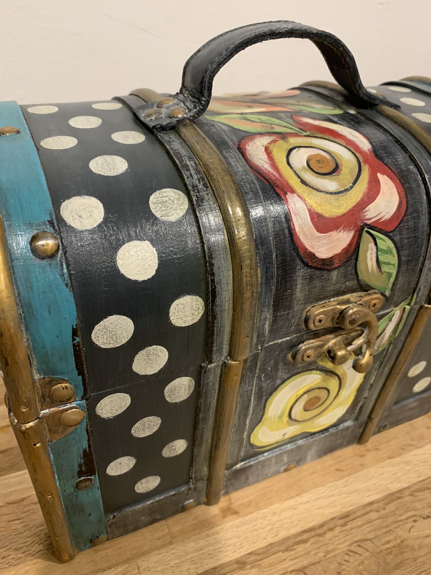 13”Lx7”W Decor Box Inspired by Mackenzie Childs Hans Painted by Phx Artist