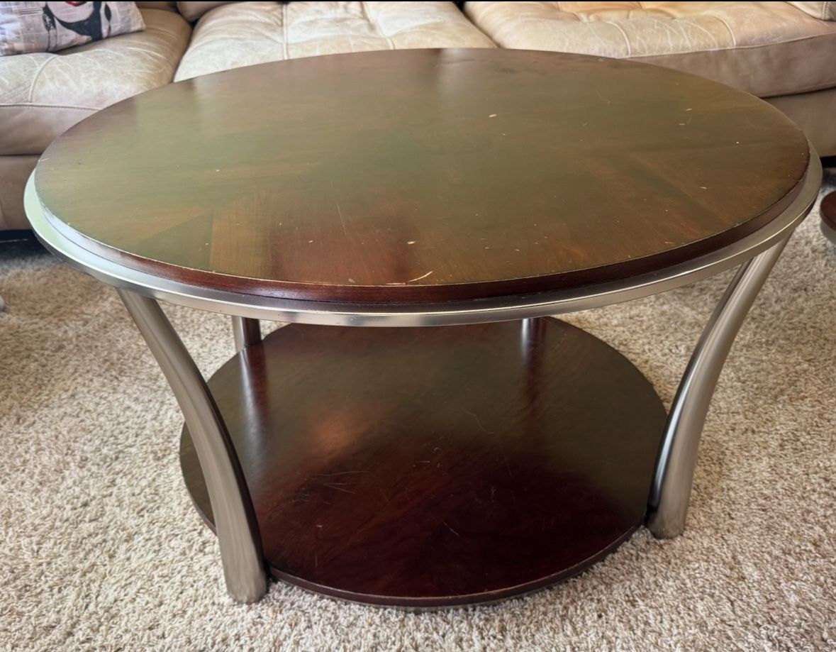 Wood And Metal Coffee Table