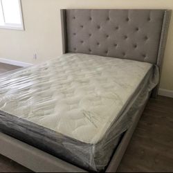Queen Size Bed Frame With Mattress 