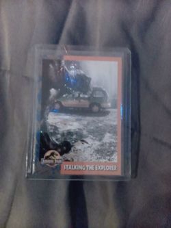 Stalking the explorer T-Rex vintage Jurassic Park card