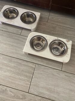 Real Marble Cat or Small Dog Food/Water Dishes