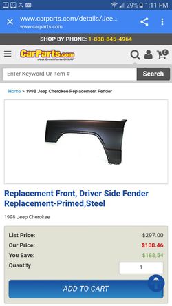98 Jeep Cherokee DS fender