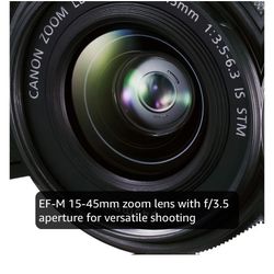 Canon EOS M50 Mark II + EF-M 15-45mm is STM Kit Black
