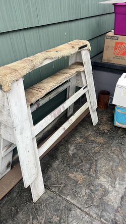 Rustic Wooden Sawhorse Workbench