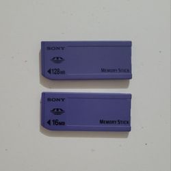 Sony Genuine Memory Stick 16MB And 128MB Camera Memory Card Set Of 2.