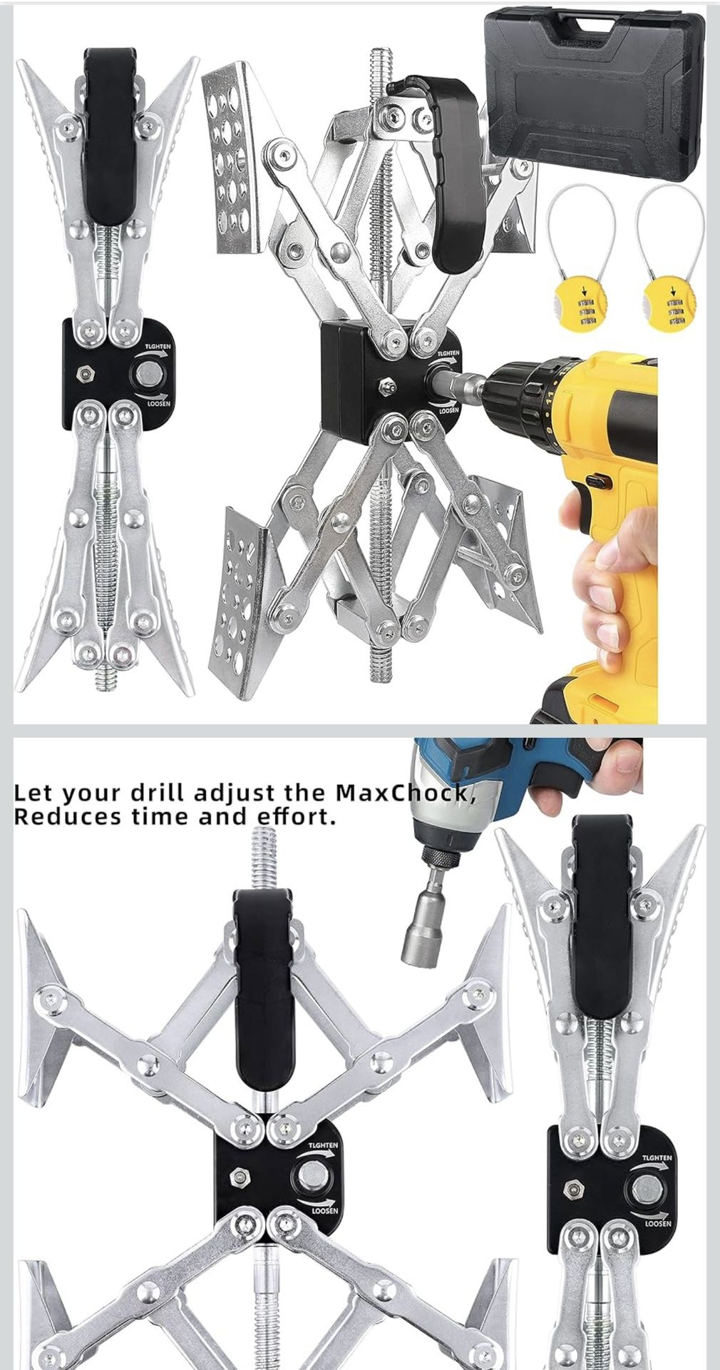 X-Shaped RV Stabilizer Wheel Chock (Allow Drill Adjust) Dual Axel RV Travel Trailer Camper Tire While Camping -2 Pack