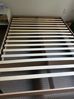 Queen mattress and bed frame.