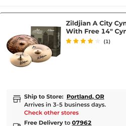 Zildjian A City Pack Cymbals 