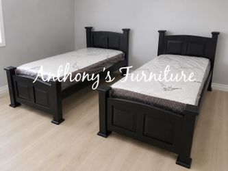Twin bed with mattress