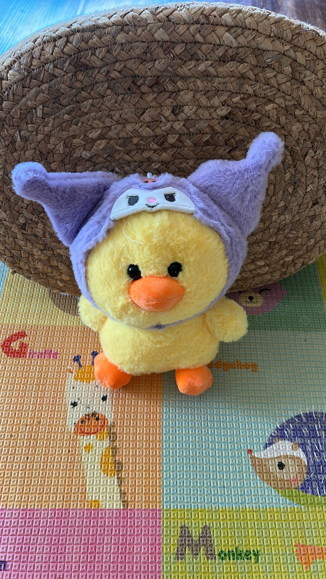 Kiiroitori With purple Kuromi-themed hood Plush