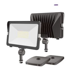 HYPERLITE 70W Flood Lights Outdoor 2 Pack, LED Flood Light with Knuckle Mount, Floodlight Wall Mount 5000K 7,700Lm IP65 Waterproof LED Security Lights