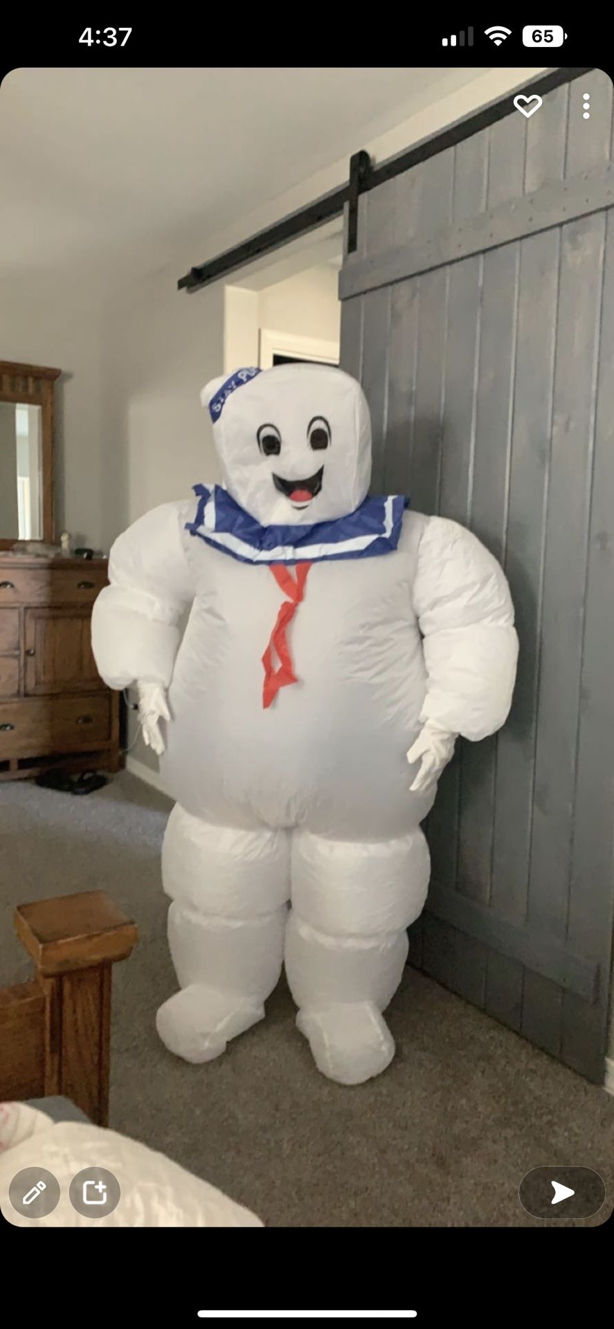 Stay Puft Marshmallow Inflatable Halloween Costume !