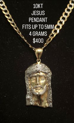 10KT TWO TONE JESUS PENDANT