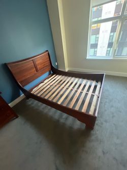 Queen sized bed frame, solid wood
