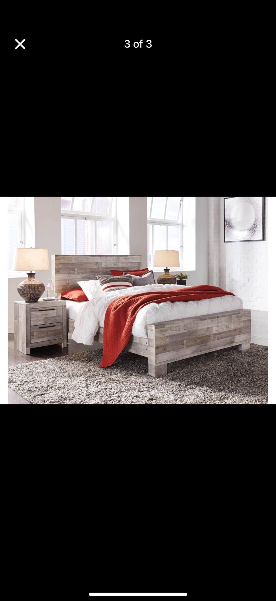 Bed Frame And Side Dresser Full Size