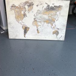 World Map Canvas 54x36