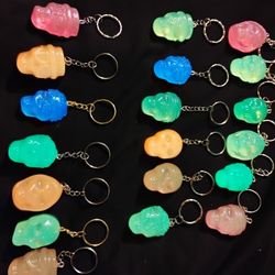 Glow In The Dark Skull Keychains 
