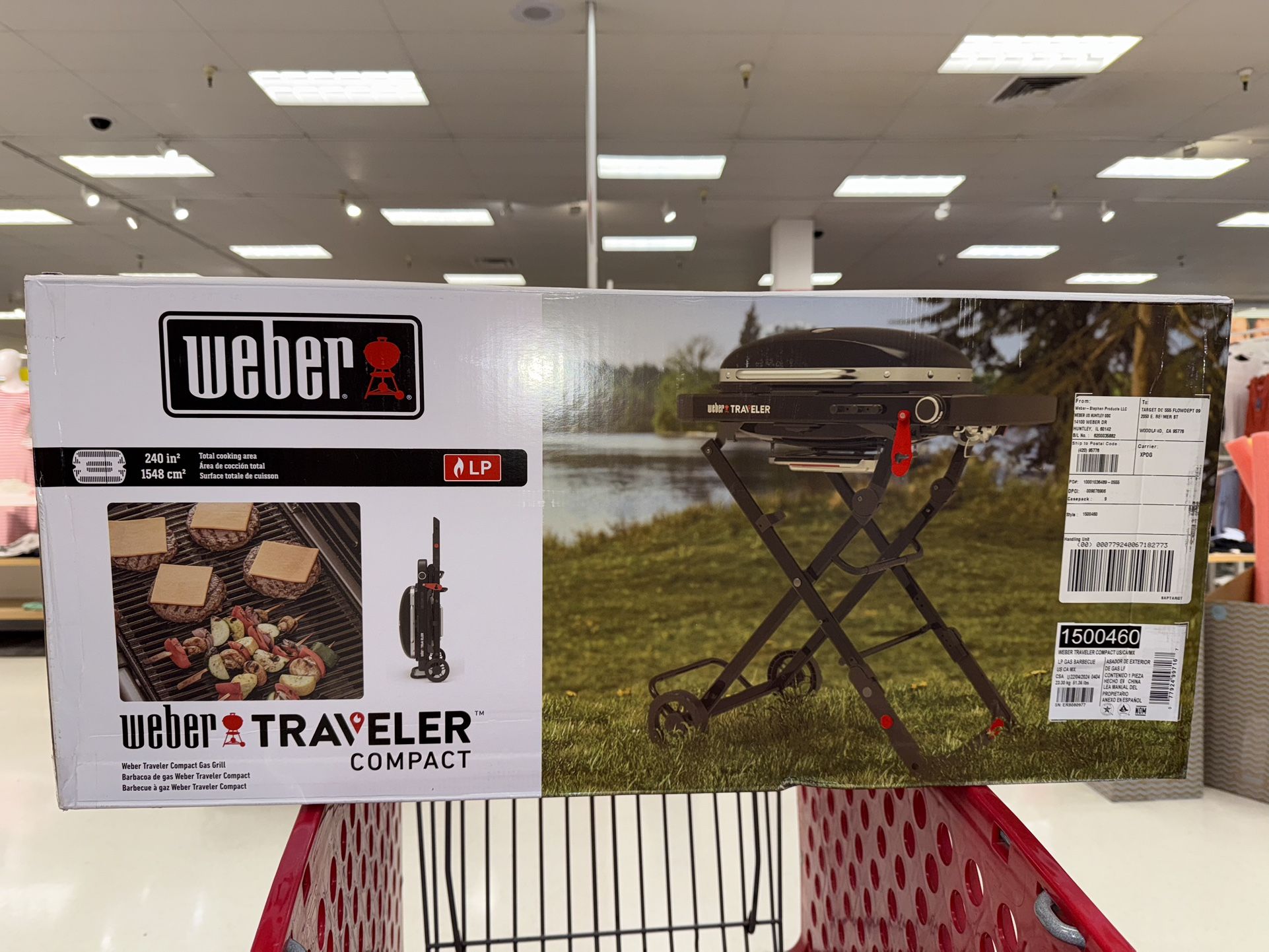 New Weber Traveler Compact LP Portable Gas Grill 1500460!
