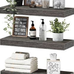 Grey Floating Shelves 