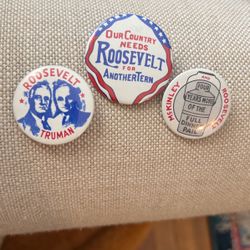 3 Vintage Roosevelt Pins