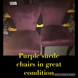 Purple suede chairs