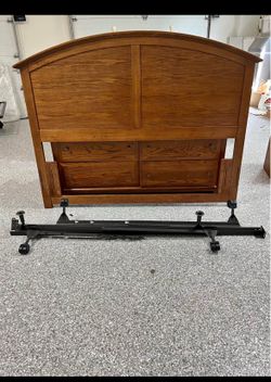 Wooden Headboard with Metal Frame, Conroe