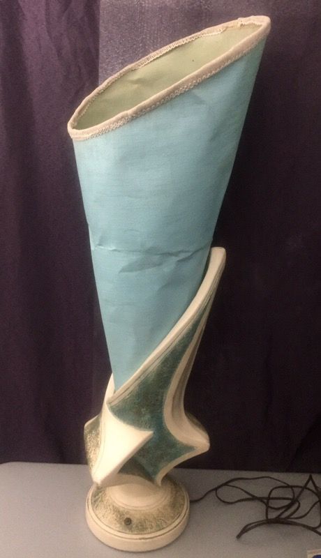 Vintage Aqua Art Deco Cone Lamp