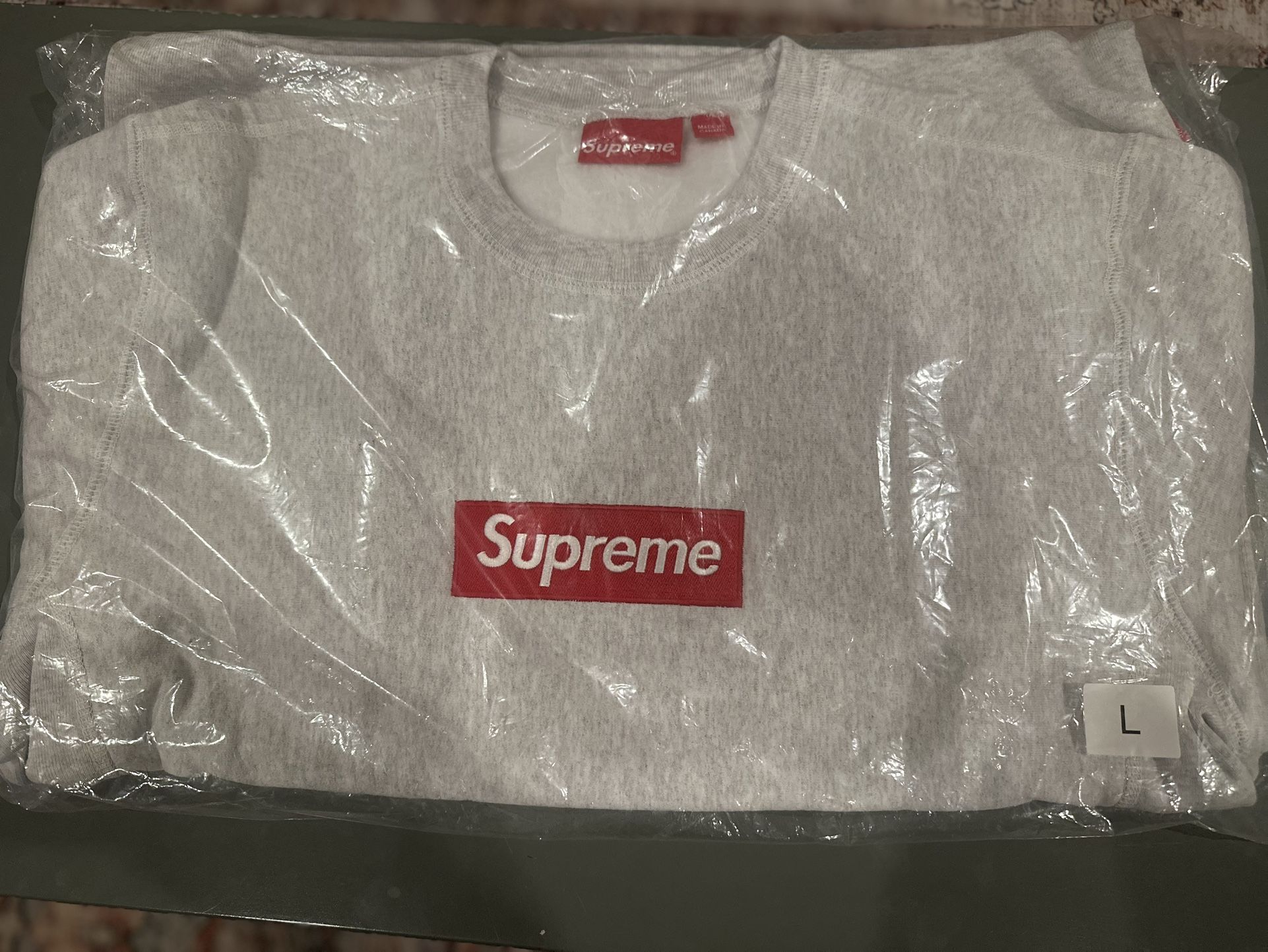 Supreme Box Logo Crewneck Ash Grey