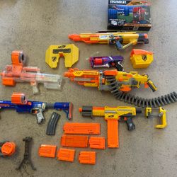 Nerf Guns And Inflatable Bunkers