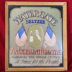 Rare VINTAGE 1974 President Nixon FRAMED MIRROR Historical Relic 