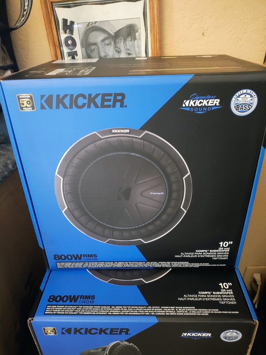 2 Kickers Comp Q 10s Subwoofers 800 RMS Each Sub. Brand New !!! 2 Subs