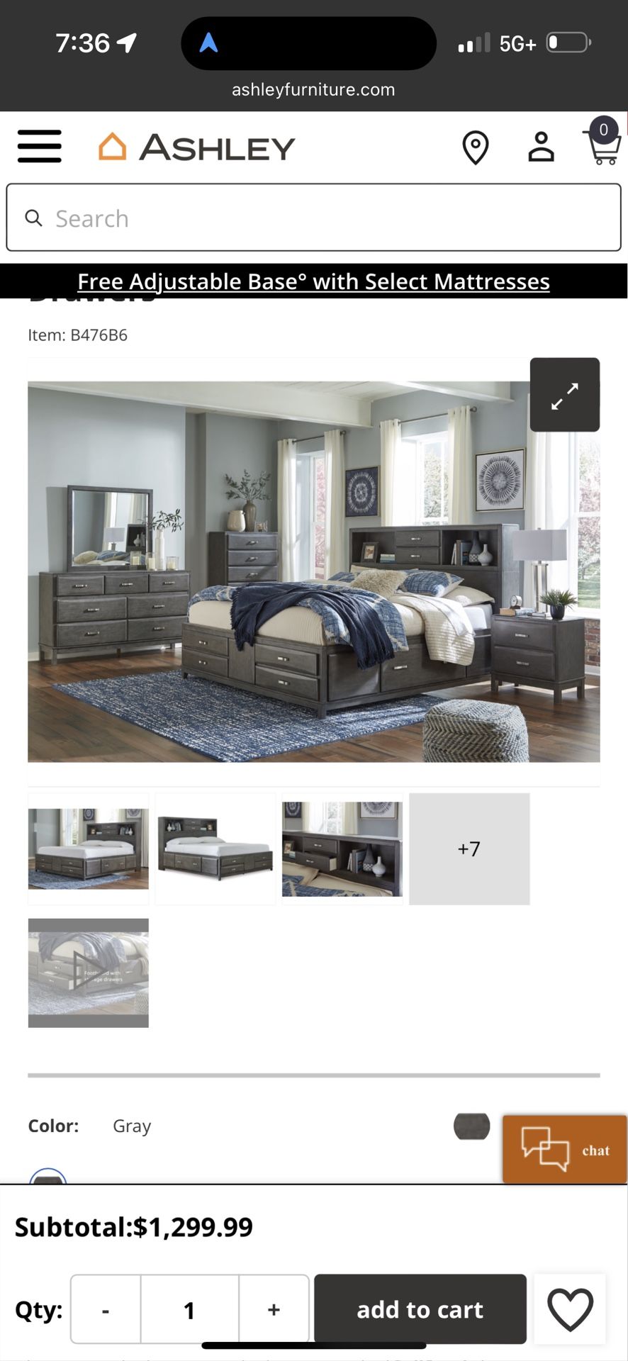 Queen storage Bedroom Set 