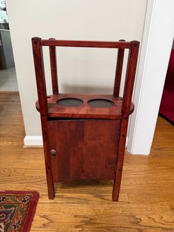 Antique Wood Smoking Stand Cabinet