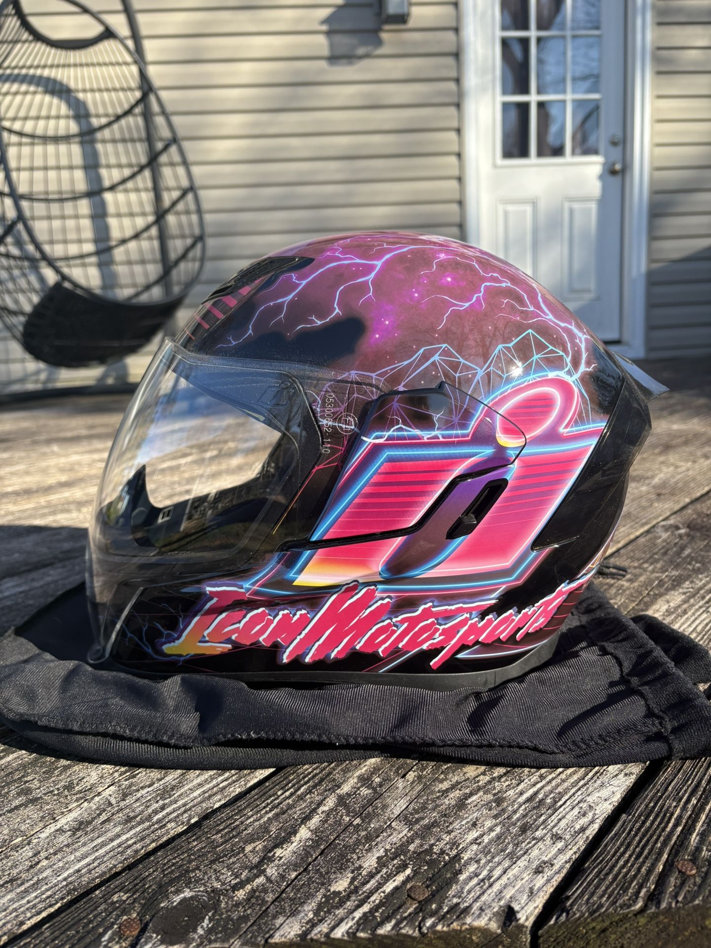 Synthwave Purple Icon Helmet Icon RST Purple Airflite Helmet