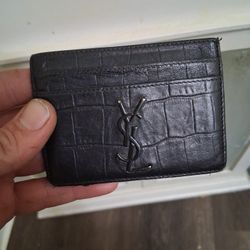 YSL Saint Laurent Croc Skin Card Holder