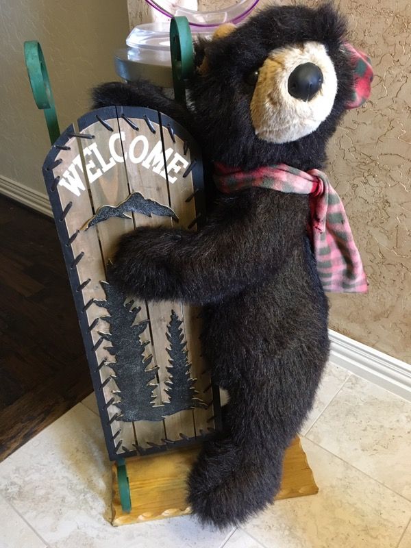 Front door welcome bear