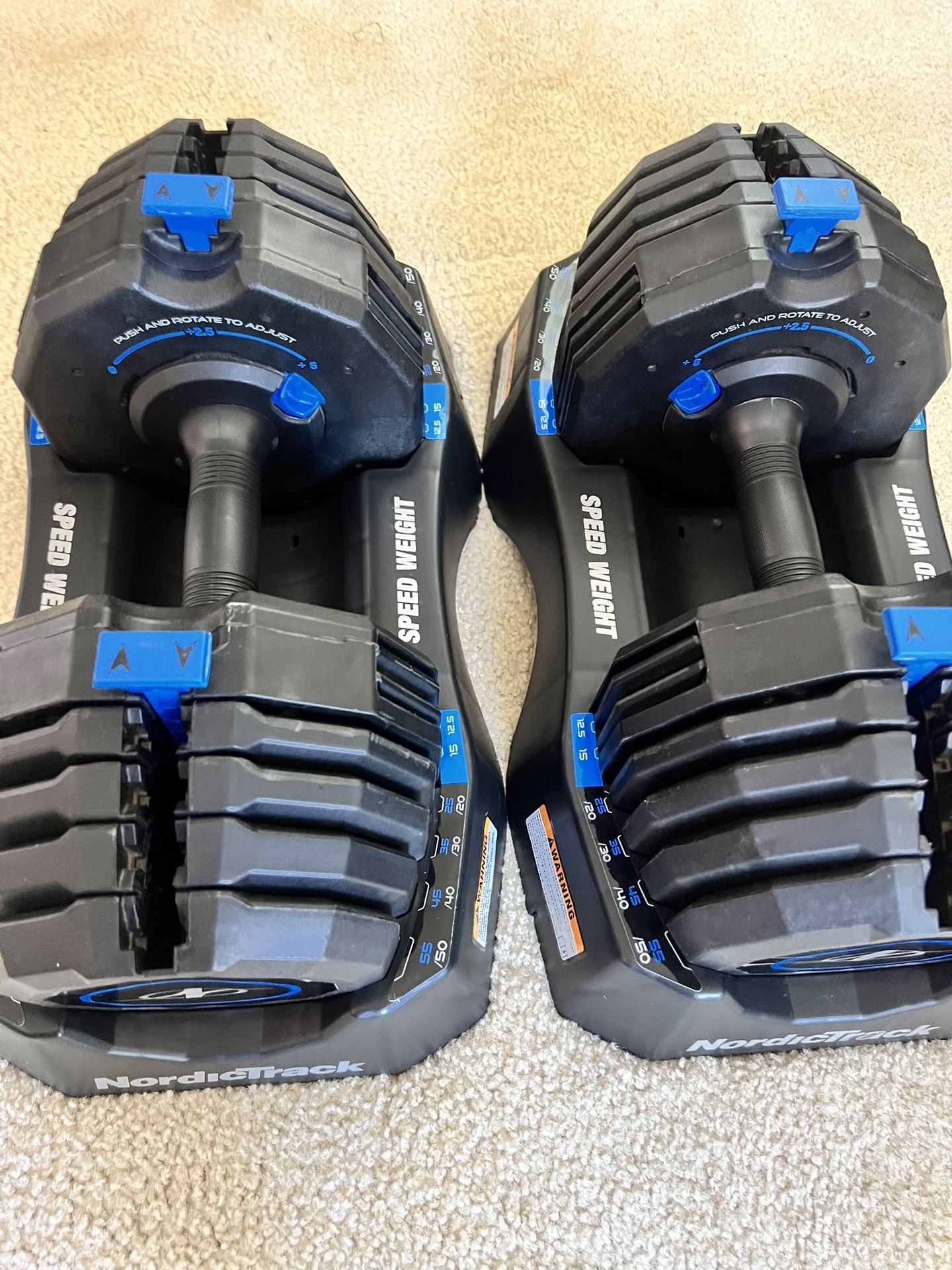 Trades Wanted: NordicTrack Adjustable Dumbbells Speed Weights 55LBS Each