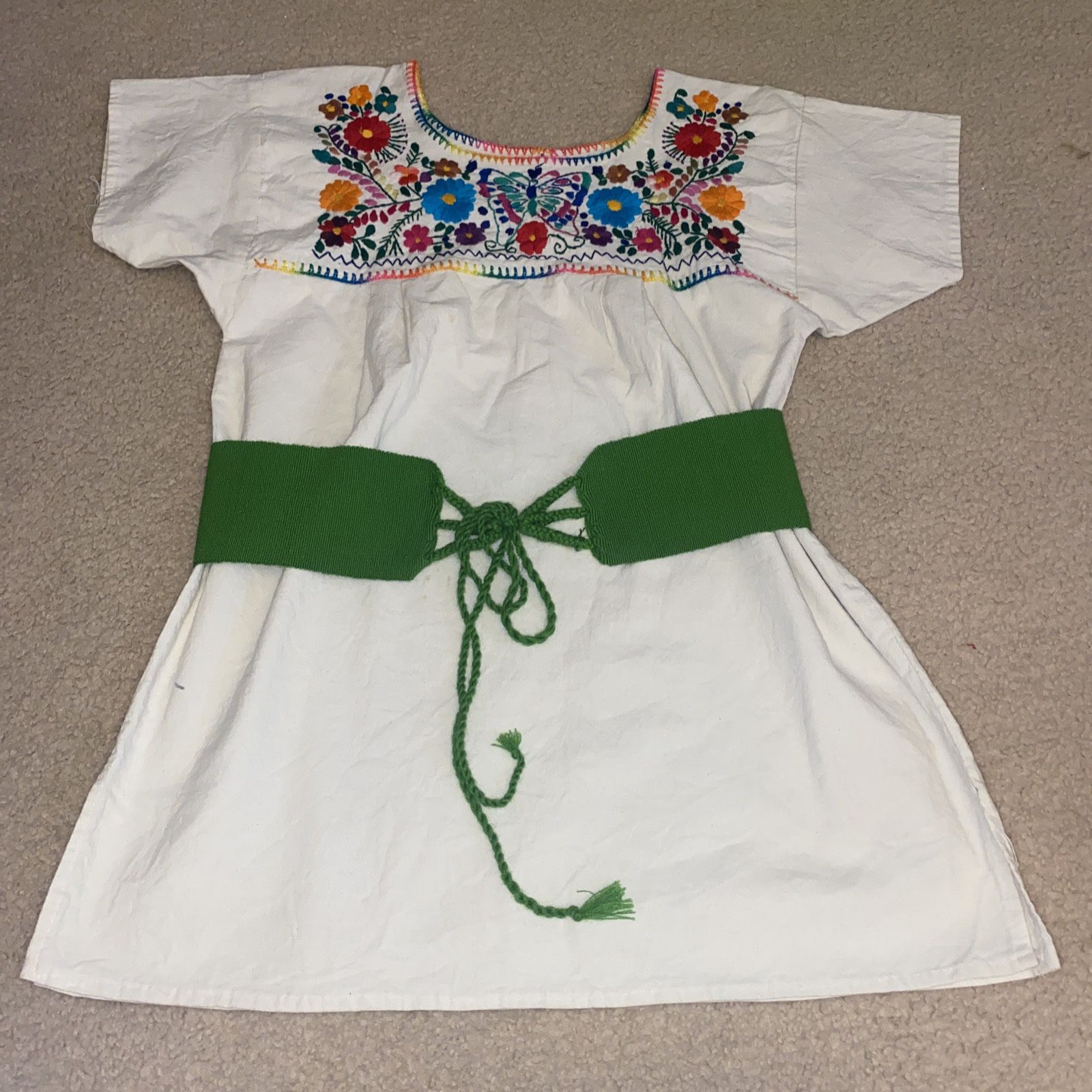 Mexican Peasant Blouse Hand Embroidered Top Assorted Colors Vintage Style Tunic 