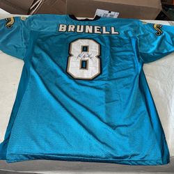 Authentic Auto Wilson inaugural Mark Brunell Jacksonville Jaguars Jersey Men 54