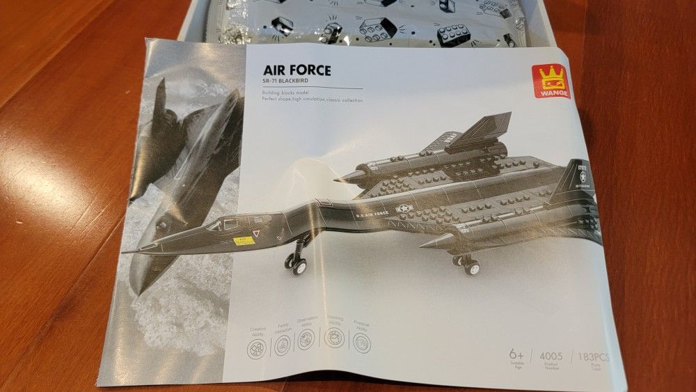 Wange Building Blocks Set SR-71 Blackbird 183 Pcs (4005) US Seller