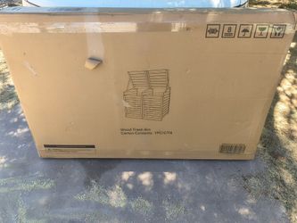 Wood Trash Bin – Brand New Open Box