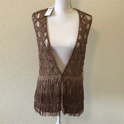 Brand New Gold Fringe Vest
