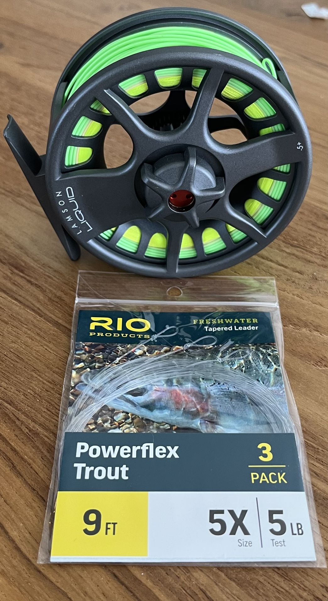 Lamson Liquid 5+, Smoke w/ Scientific Anglers Mastery MPX WF5F Fly Line, FREE 3-Pack 9’ 5X Leaders