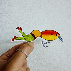 Sexy Fishing Lure Bass Top Water Popper Sticker Trout Pike Fish Decal
