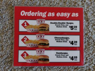 IN-N-OUT  Menu card 2007