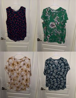22 items: 1X women’s assorted tops, shirts, blouses