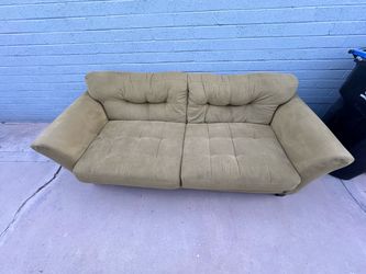 Olive Green Tufted Microsuede Sofa